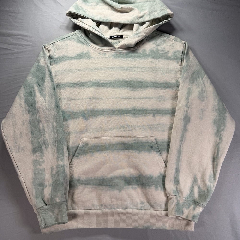Talentless Hoodie Mens Medium Multicolor Tie Dye Striped Heavy Weight Cotton